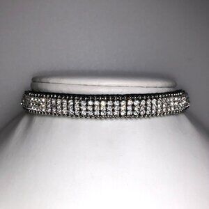 Amrita Black Fabric Crystal Choker Necklace